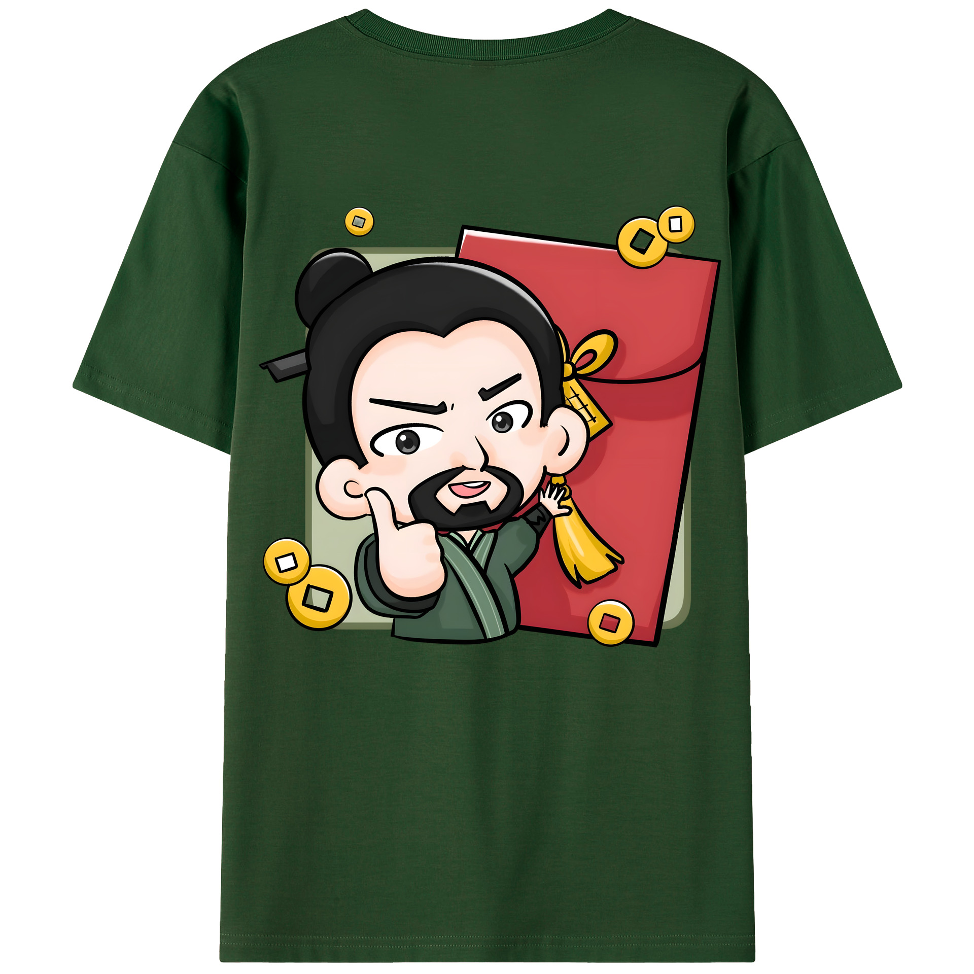 （画像用） Ne Zha 2 ナタ 魔童の大暴れ 綿100％半袖Tシャツ（背面プリント）
